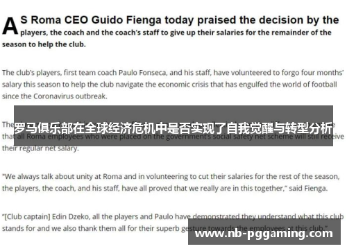 罗马俱乐部在全球经济危机中是否实现了自我觉醒与转型分析