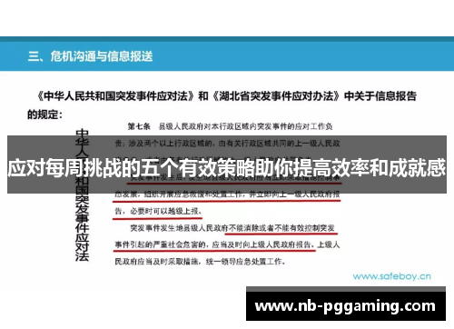 应对每周挑战的五个有效策略助你提高效率和成就感